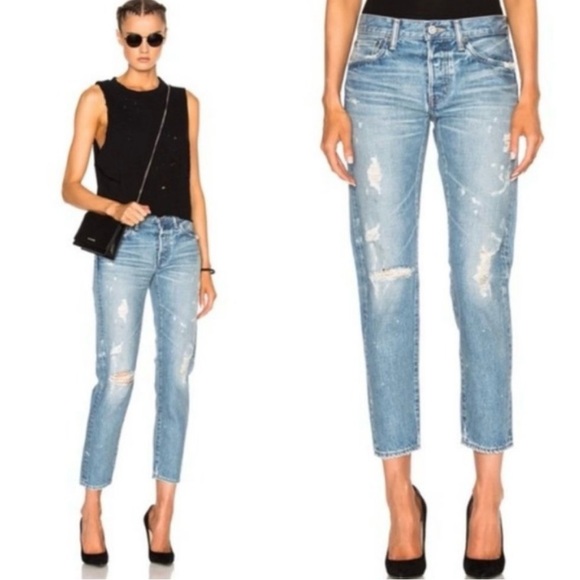 Moussy Vintage Aberdeen Tapered Jeans - Size 23 - Picture 2 of 9